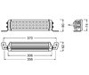 Esquema das Dimensões da Barra LED Osram LEDriving® LIGHTBAR VX250-CB