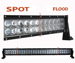 Barra LED CREE 4D Fila Dupla 180W 16200 Lumens para 4X4 - Camião - Trator Spot VS Flood