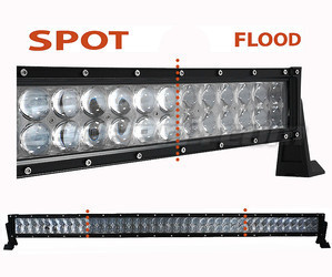 Barra LED CREE 4D Fila Dupla 240W 21600 Lumens para 4X4 - Camião - Trator Spot VS Flood