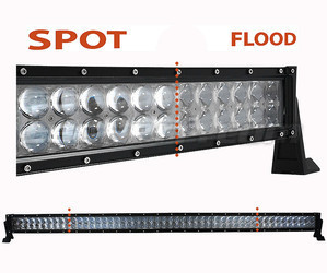 Barra LED CREE 4D Fila Dupla 300W 27000 Lumens para 4X4 - Camião - Trator Spot VS Flood