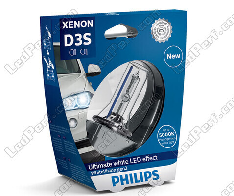 Lâmpada Xénon D3S Philips WhiteVision Gen2 +120% 5000K - 42403WHV2S1