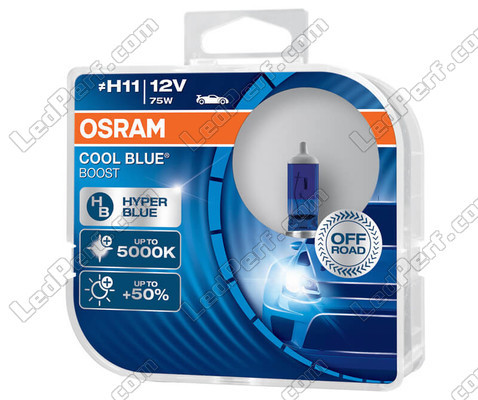 Lâmpadas H11 Osram Cool Blue Boost 5000K efeito xénon ref: 62211CBB-HCB em embalagem de 2 lâmpadas
