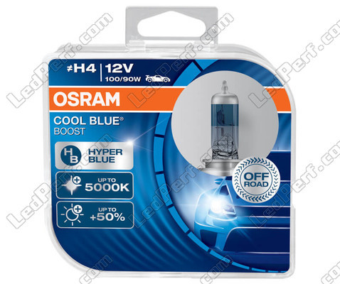 Lâmpadas 9003 (H4 - HB2) Osram Cool Blue Boost 5000K efeito xénon ref: 62193CBB-HCB em embalagem de 2 lâmpadas