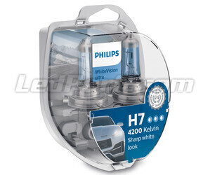 Pack de 2 lâmpadas H7 Philips WhiteVision ULTRA + Luzes de Posição - 12972WVUSM