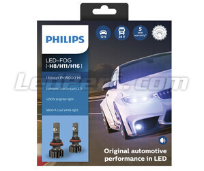 Kit de lâmpadas H8 LED PHILIPS Ultinon Pro9000 +250% 5800K - 11366U90CWX2