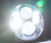 Ótica moto Full LED Cromada para farol redondo de 5.75 polegadas - Tipo 2 Iluminação Branco puro