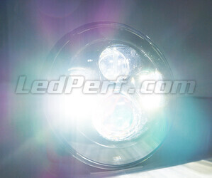 Ótica moto Full LED Cromada para farol redondo 7 polegadas - Tipo 3 Iluminação Branco puro