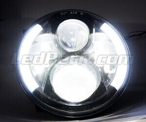 Ótica moto Full LED Cromada para farol redondo 7 polegadas - Tipo 4 Iluminação Branco puro