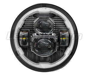 Ótica moto Full LED Preta para farol redondo 7 polegadas - Tipo 4