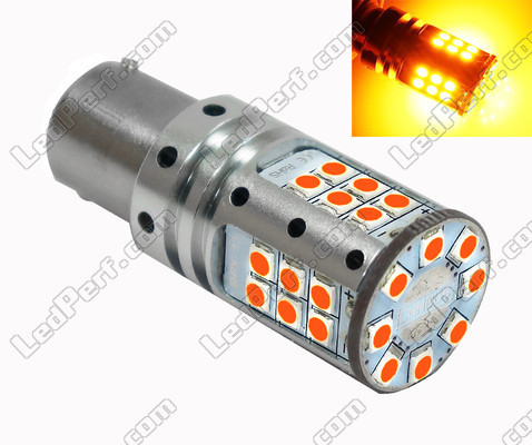 Lâmpada LED 7507 - 12496 - PY21W para piscas LEDs R5W 7507 - 12496 - PY21W P21 5W P21W LEDs Laranjas Casquilho BAU15S BA15S
