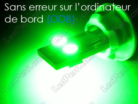 Lâmpada LED 168 - 194 - T10 W5W Sem erro Odb - Anti-erro OBD - Quad Verde