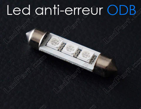 Lâmpada LED 42mm 578 - 6411 - C10W sem erro Odb - Anti-erro OBD Vermelho