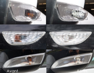 LED Piscas laterais Mini Clubvan (R55) antes e depois