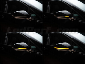 Diferentes etapas do desfile de luz dos Piscas dinâmicos Osram LEDriving® para retrovisores de Volkswagen Golf (VIII)