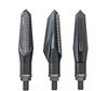 Pack piscas sequenciais a LED para Aprilia Shiver 750 GT em diferentes ângulos de visão.