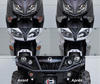LED Piscas dianteiros Kawasaki GTR 1000 antes e depois