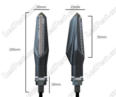 Conjunto de Dimensões de Pack piscas sequenciais a LED para Kawasaki VN 1500 Drifter