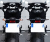 Comparativo antes e depois para a passagem dos piscas sequênciais a LED de KTM EXC 250 (2014 - 2019)