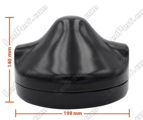 Dimensões Farol redondo preto para ótica full LED de Moto-Guzzi Bellagio 940