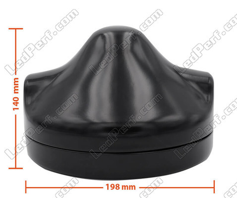 Dimensões Farol redondo preto para ótica full LED de Moto-Guzzi V9 Roamer 850