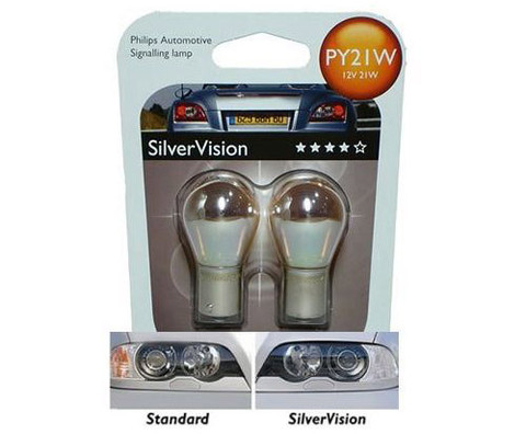 Lâmpada Chrome 7507 - 12496 - PY21W laranja Philips silver vision