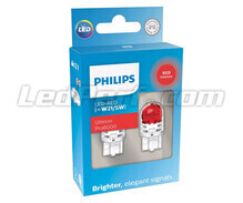 2x lâmpadas LED Philips W21/5W Ultinon PRO6000 - Vermelho - 11066RU60X2 - 7443R