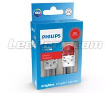 2x lâmpadas LED Philips P21W Ultinon PRO6000 - Vermelho - BA15S - 11498RU60X2