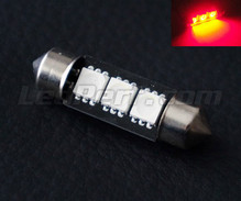 Lâmpada festoon 37mm a LEDs vermelhos -  (6418 - C5W)