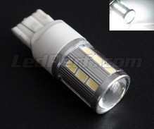 Lâmpada 7440 - W21W - T20 Magnifier a 21 LEDs SG Alta potência + Lupa brancos Casquilho W3x16d